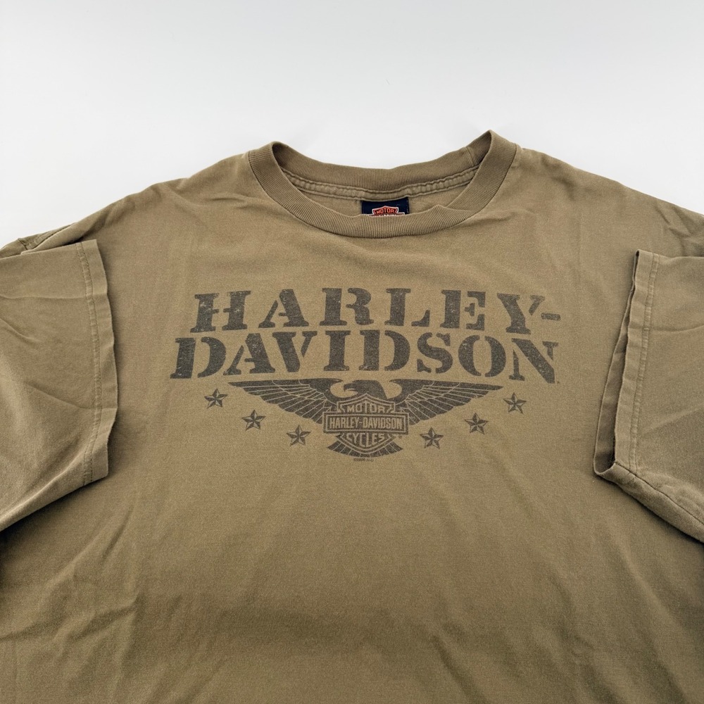 Harley-Davidson Emerald City Seattle Graphic T-Shirt Olive Green 2XL Mens